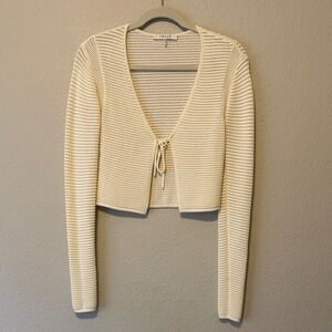 Frame Knit Front Tie Cardigan